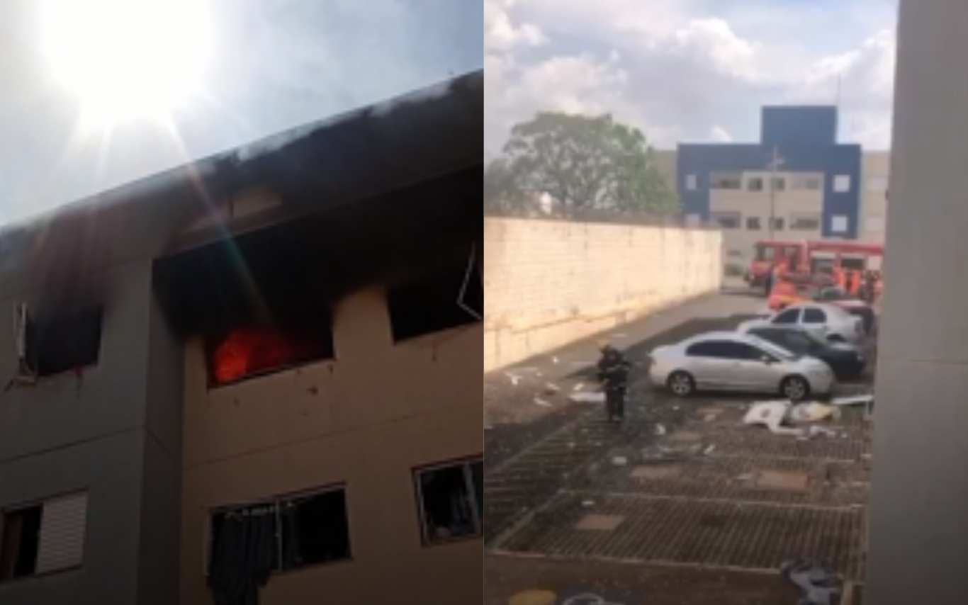 Imagens do local do incêndio.