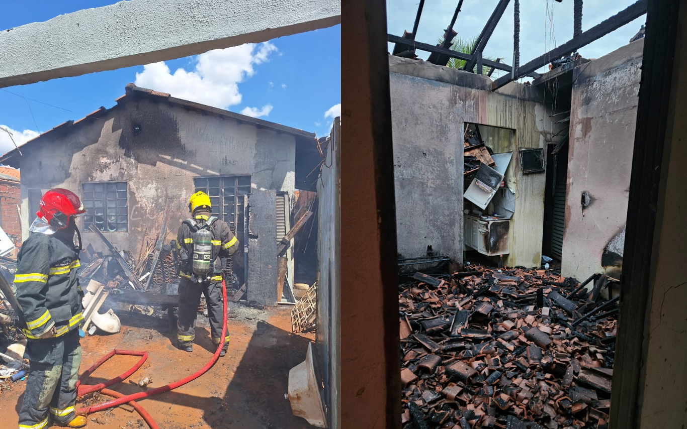 Imagens do local do incêndio.