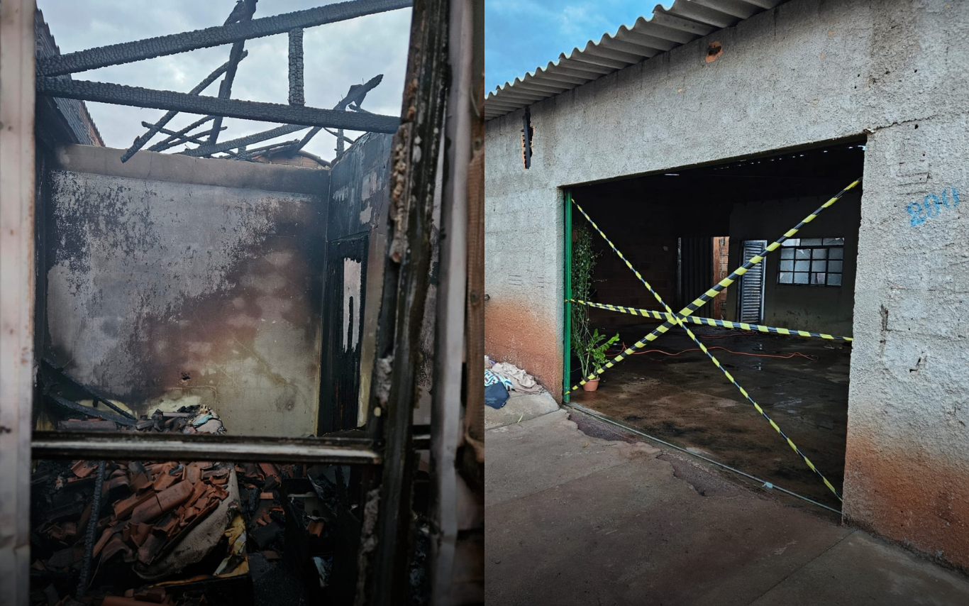 Imagens do local do incêndio.