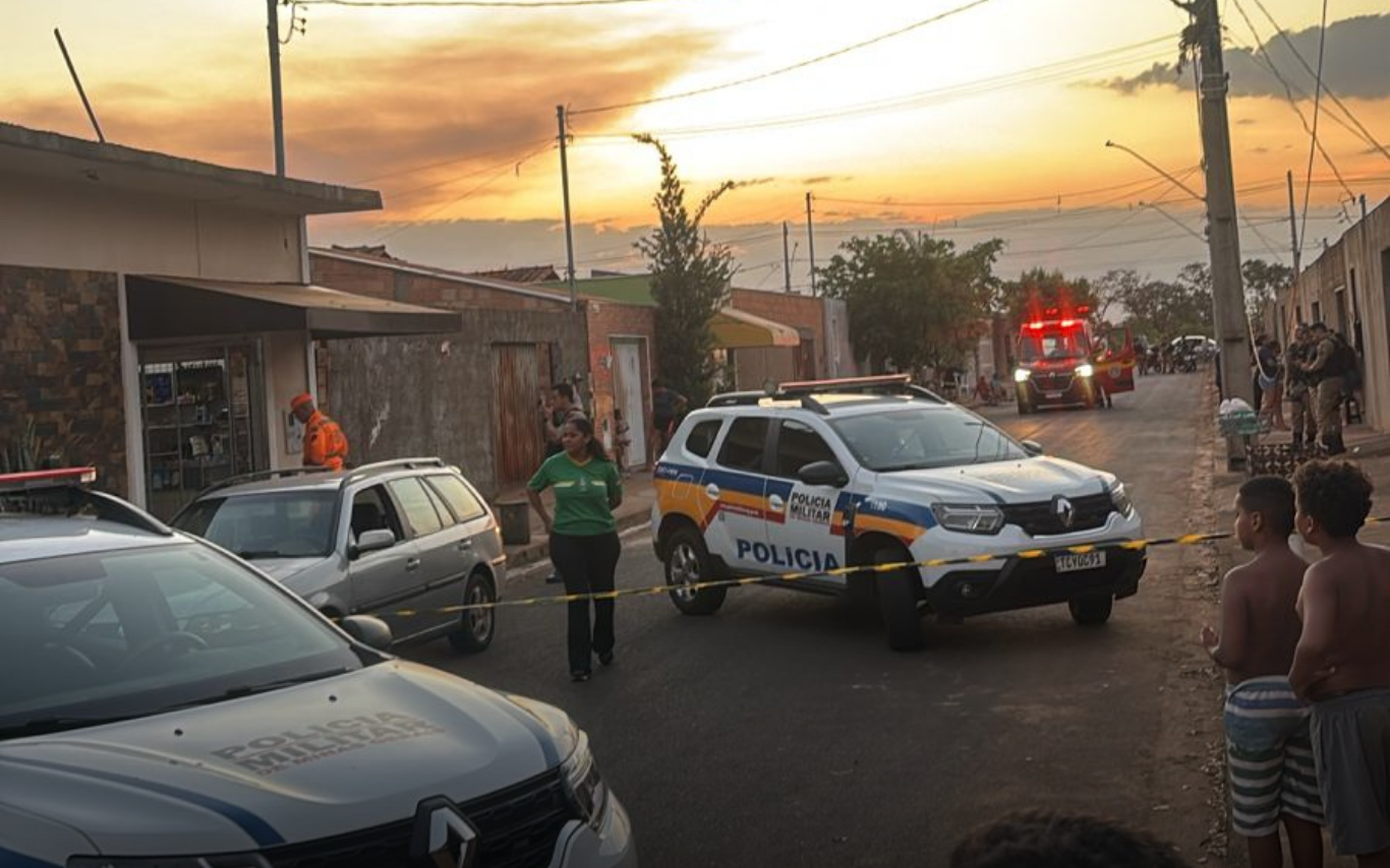 Imagem do local do crime, em Uberaba.