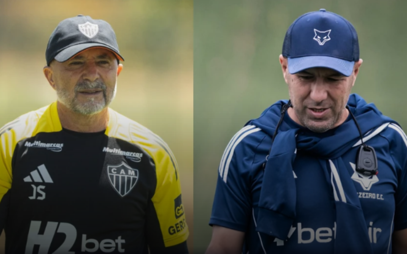 Técnicos Jorge Sampaoli e Leonardo Jardim, do Atlético Mineiro e Cruzeiro; respectivamente.