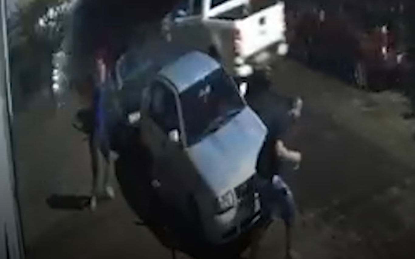 Imagem de câmera de monitoramento do momento do crime.