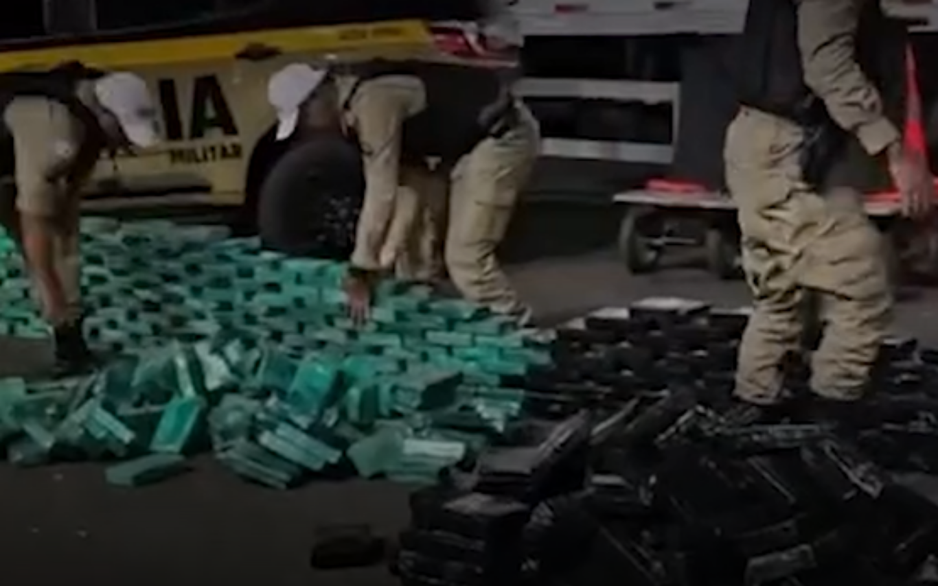 Registros da apreensão de entorpecentes pela Polícia Militar Rodoviária.