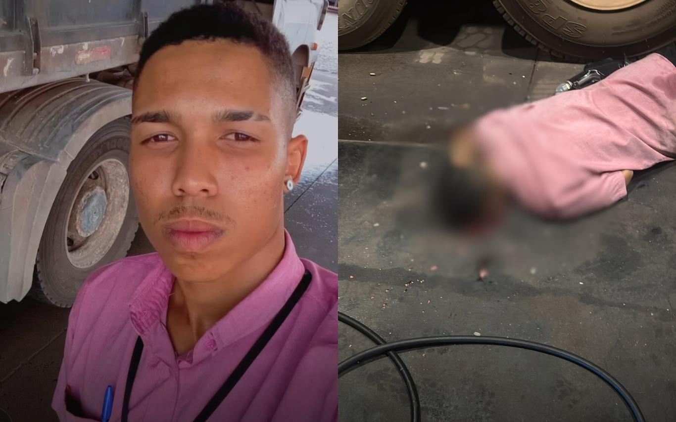 Imagens da vítima de homicídio na cidade do Prata.