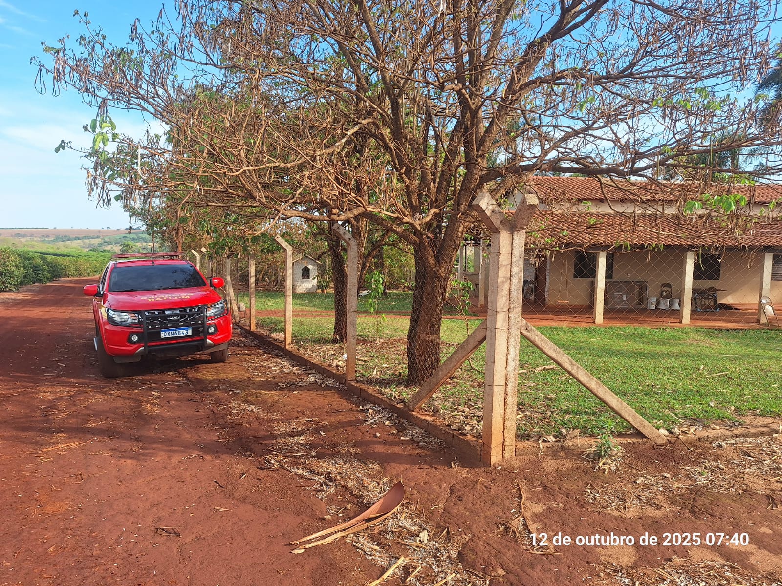 Local investigado pelo Corpo de Bombeiros, onde ocorreu o desaparecimento.