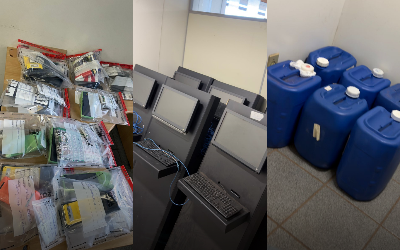 Itens apreendidos pela Polícia Civil em operação.