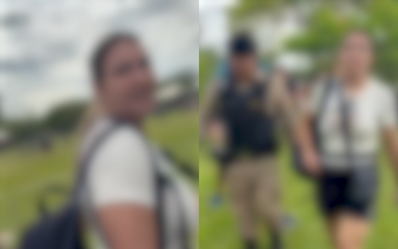 Imagens do momento do ataque racista.