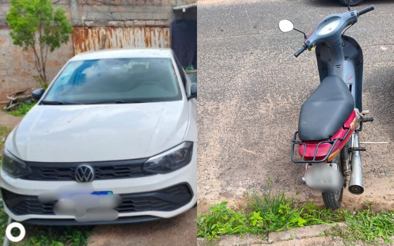 Imagens dos veículos recuperados pela PC.