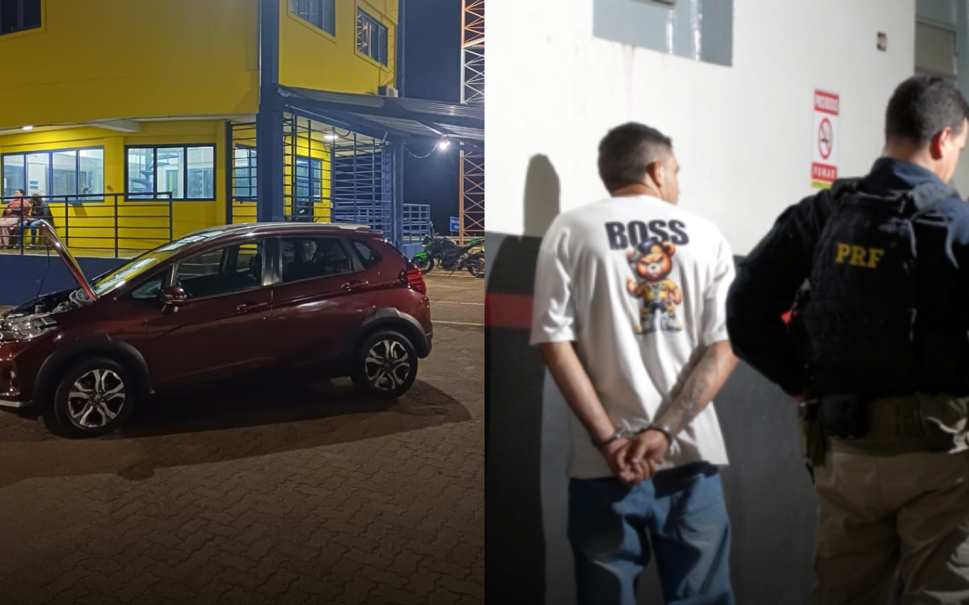 Carro irregular e suspeito abordado ao volante.