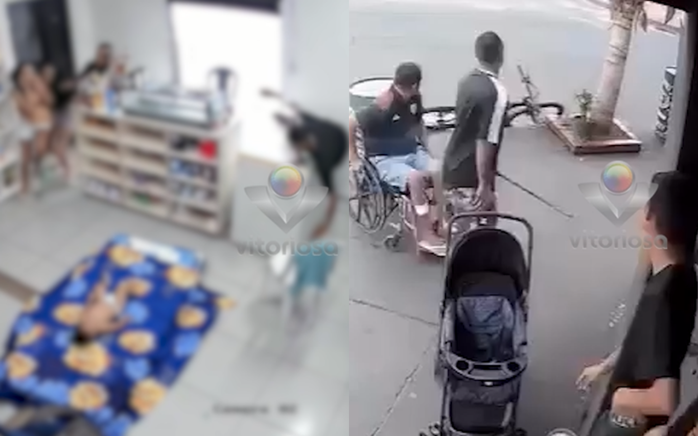 Imagens de câmeras de segurança que registraram o ataque.