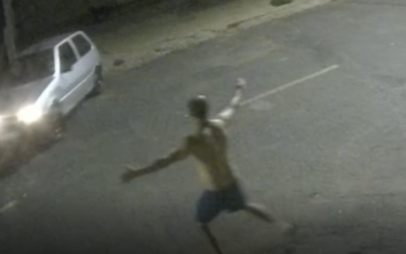 Imagem do momendo do crime reincidente.