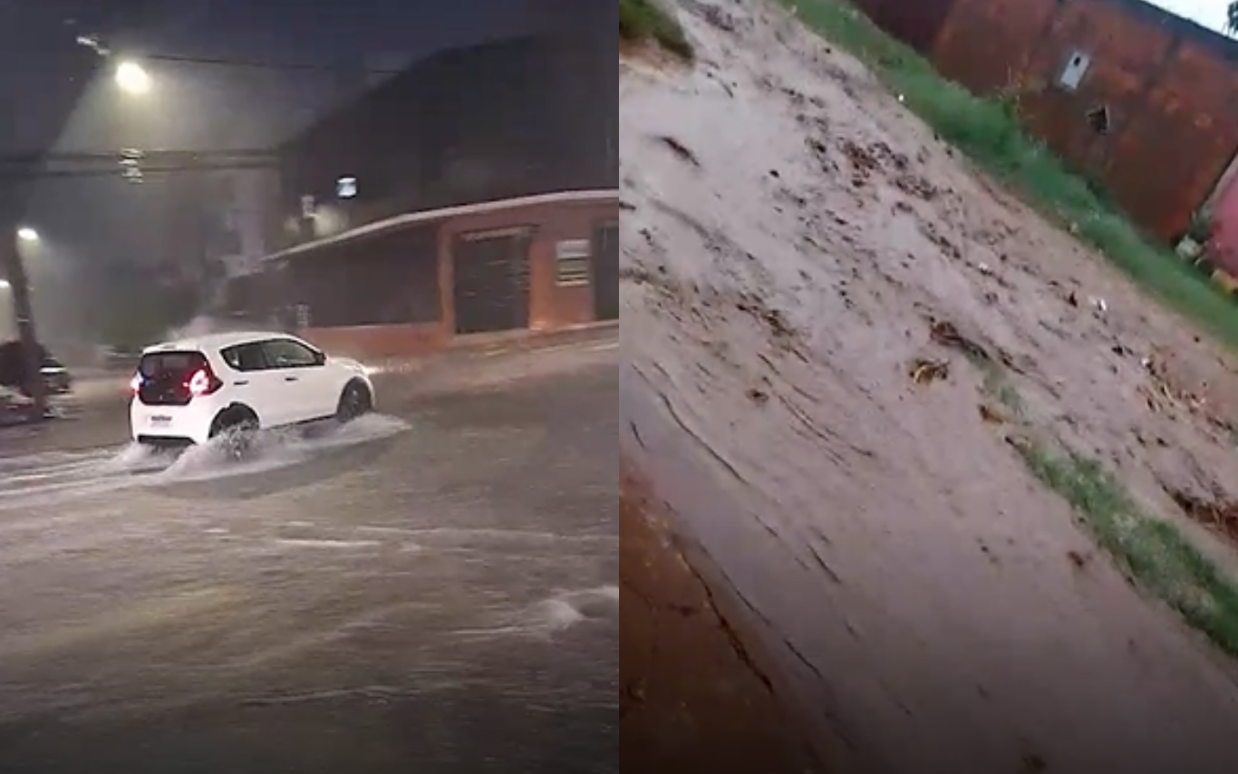 Registros de populares da chuva de segunda-feira (17).