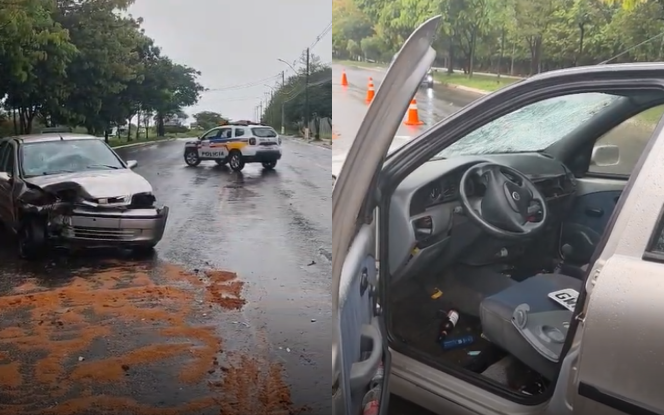 Imagens do local da colisão.