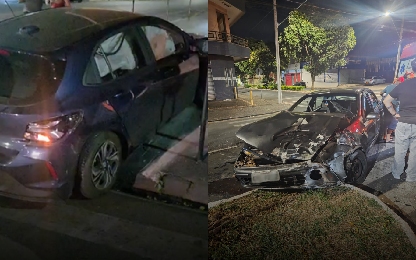 Veículos depois do acidente.