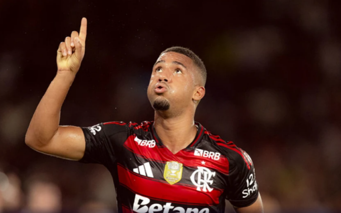 Samuel Lino marcou o gol do título do Flamengo.