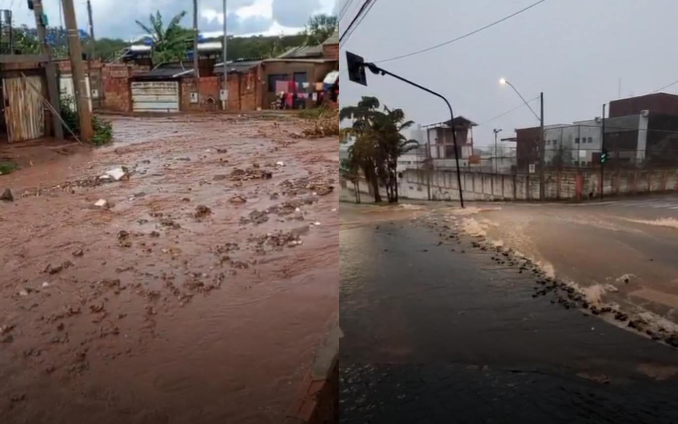 Imagens registradas do temporal em Uberlândia.