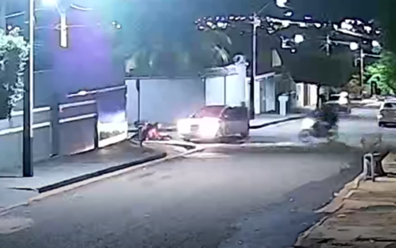 Registro do momento do atropelamento.