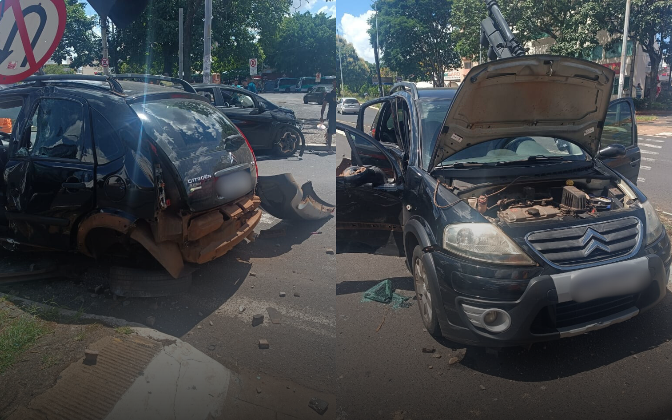 Acidente nas avenidas João Naves de Ávila e João Pinheiro.