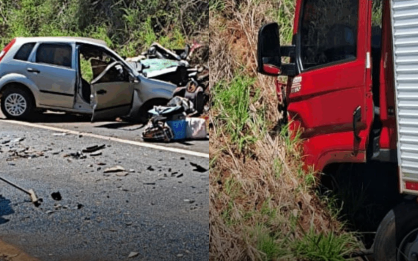 Registro do acidente na MG-187