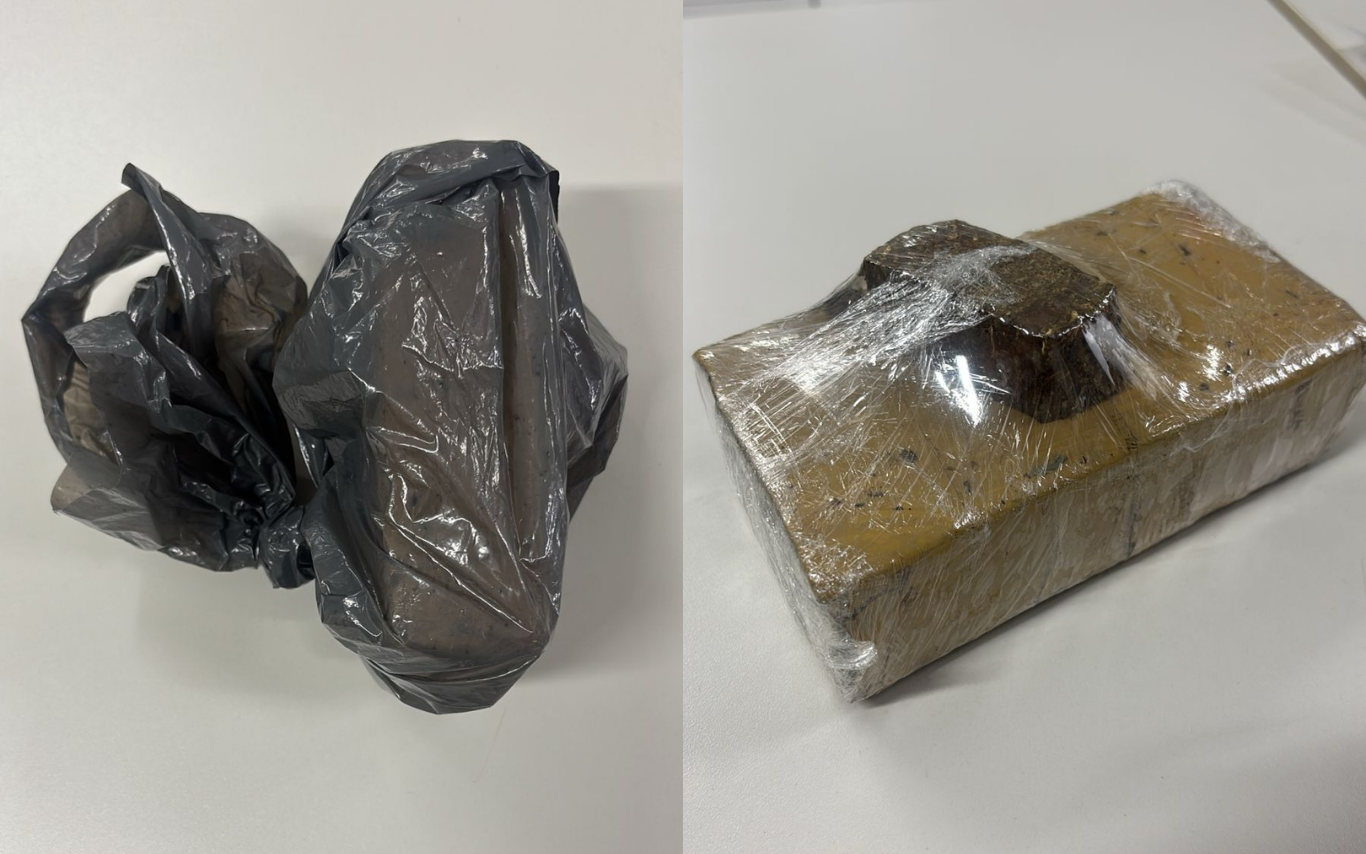 Itens apreendidos durante abordagem policial.