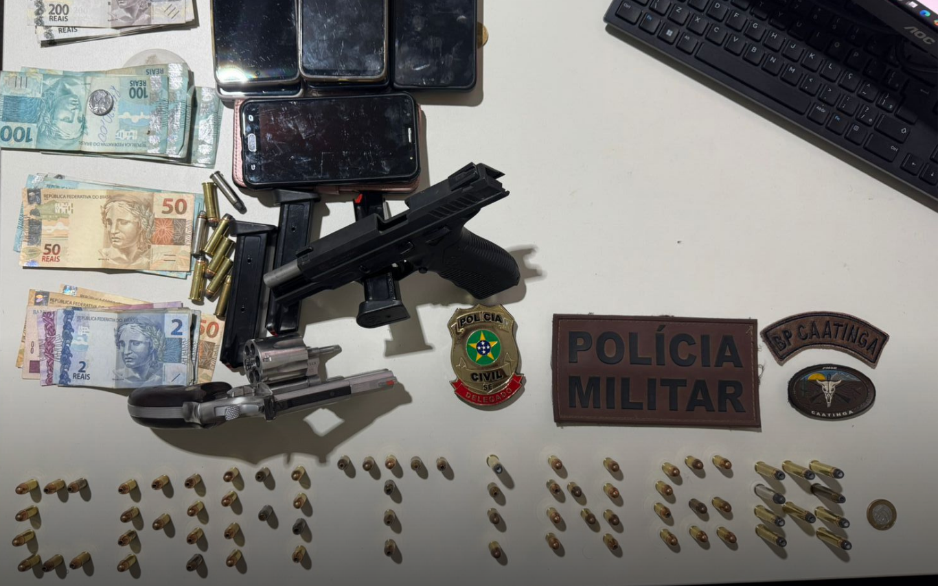 Itens apreendidos com suspeito de crime de cárcere privado