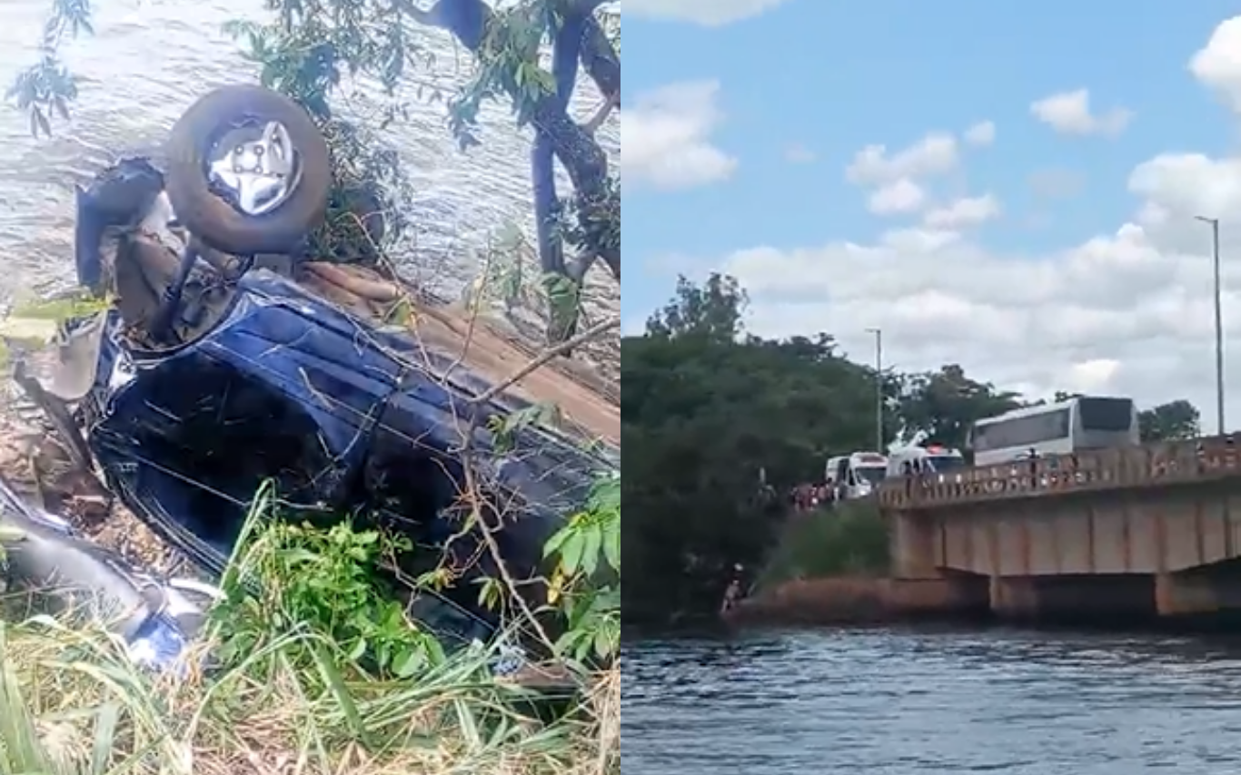 Acidente próximo a ponte do Rio Grande