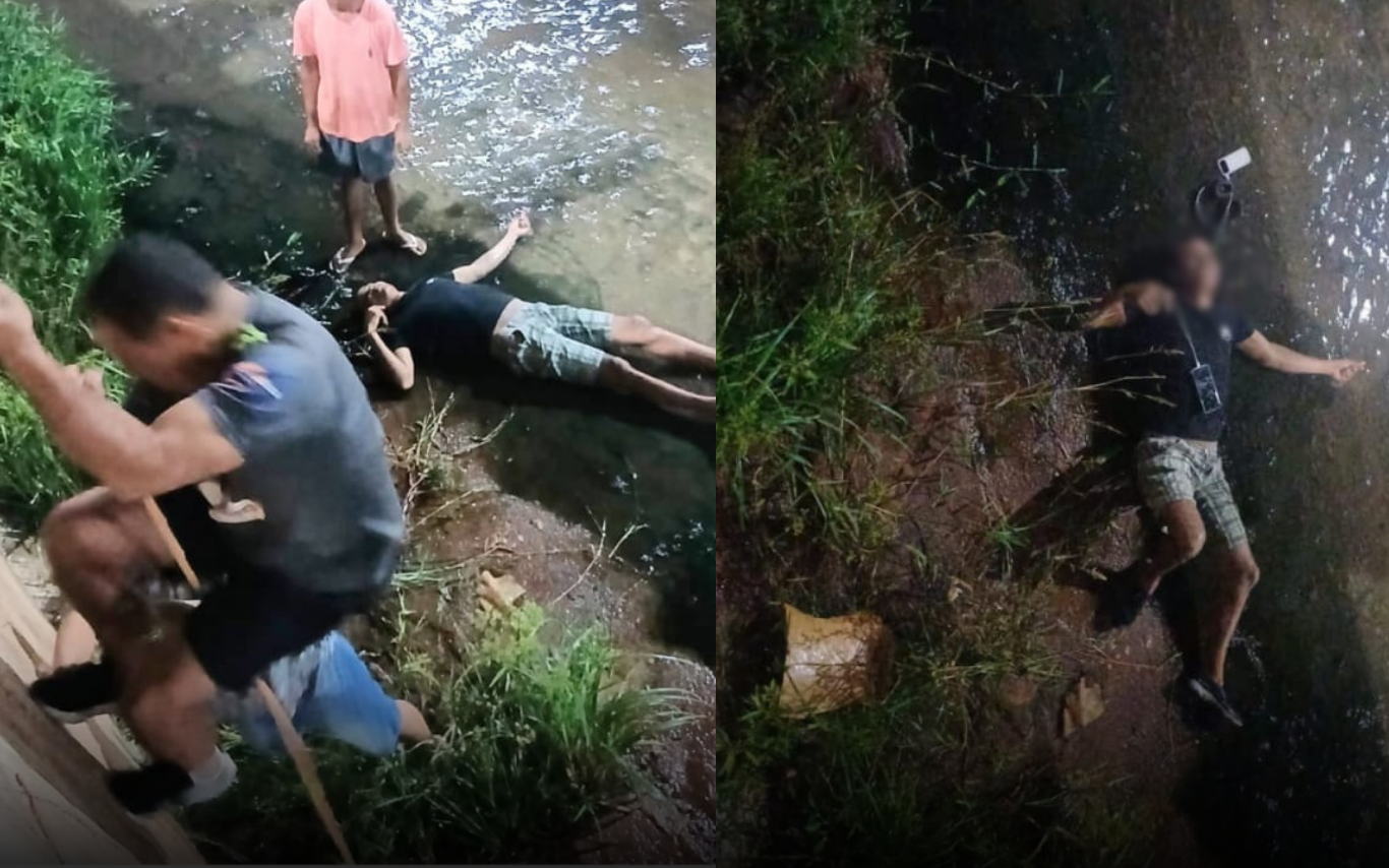 Resgate de homem que caiu de ponte em Santa Vitória