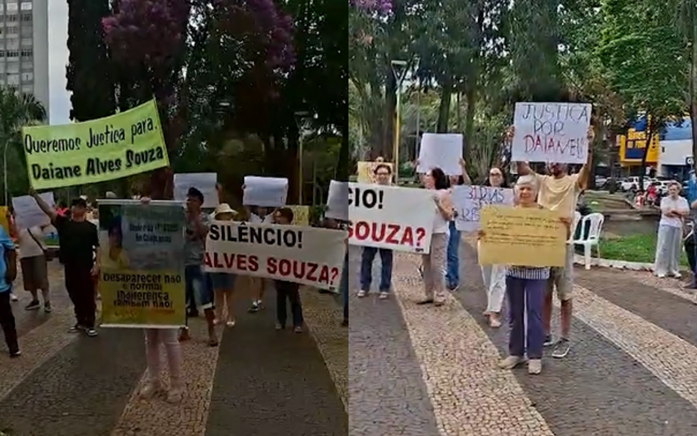 Manifestação por respostas sobre o desaparecimento de Daiane Alves Souza.