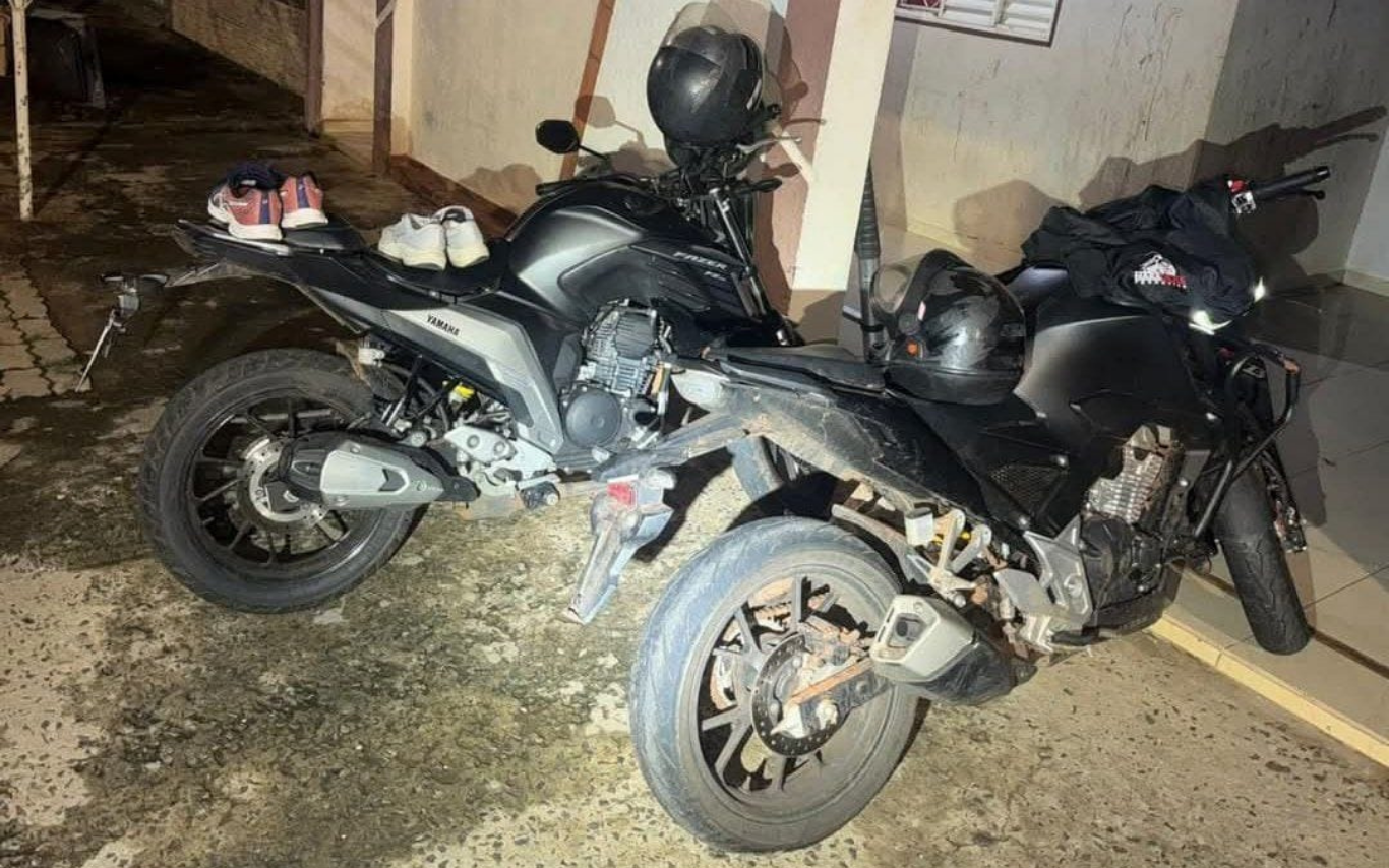 Motos apreendidas pela polícia em Araguari