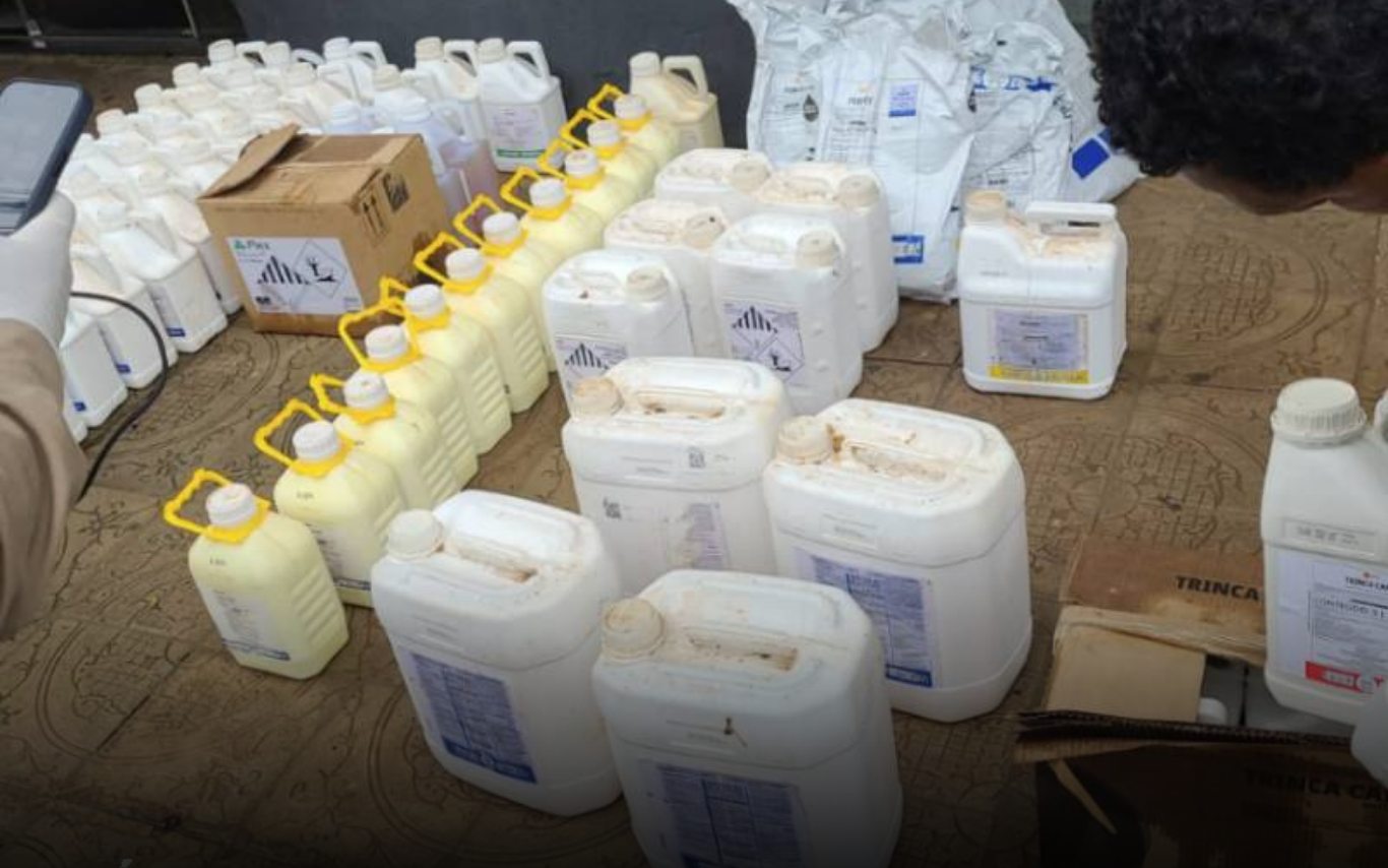 Defensivos agrícolas apreendidos pela PC