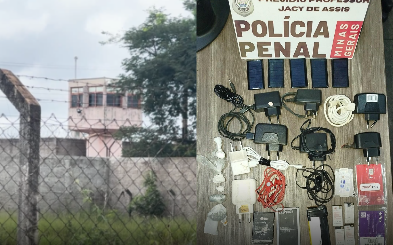 Itens apreendidos pela Polícia Penal durante operação.