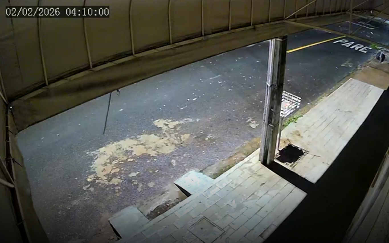 Câmera de segurança do local do crime