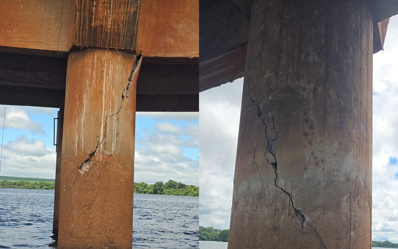 Ponte entre Conceição das Alagoas e Miguelópolis, interditada por trincas em pilar