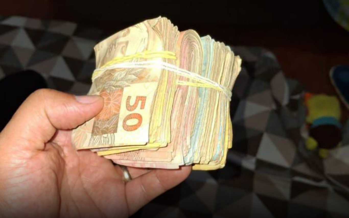 Dinheiro em espécie apreendido durante operação em Patrocínio