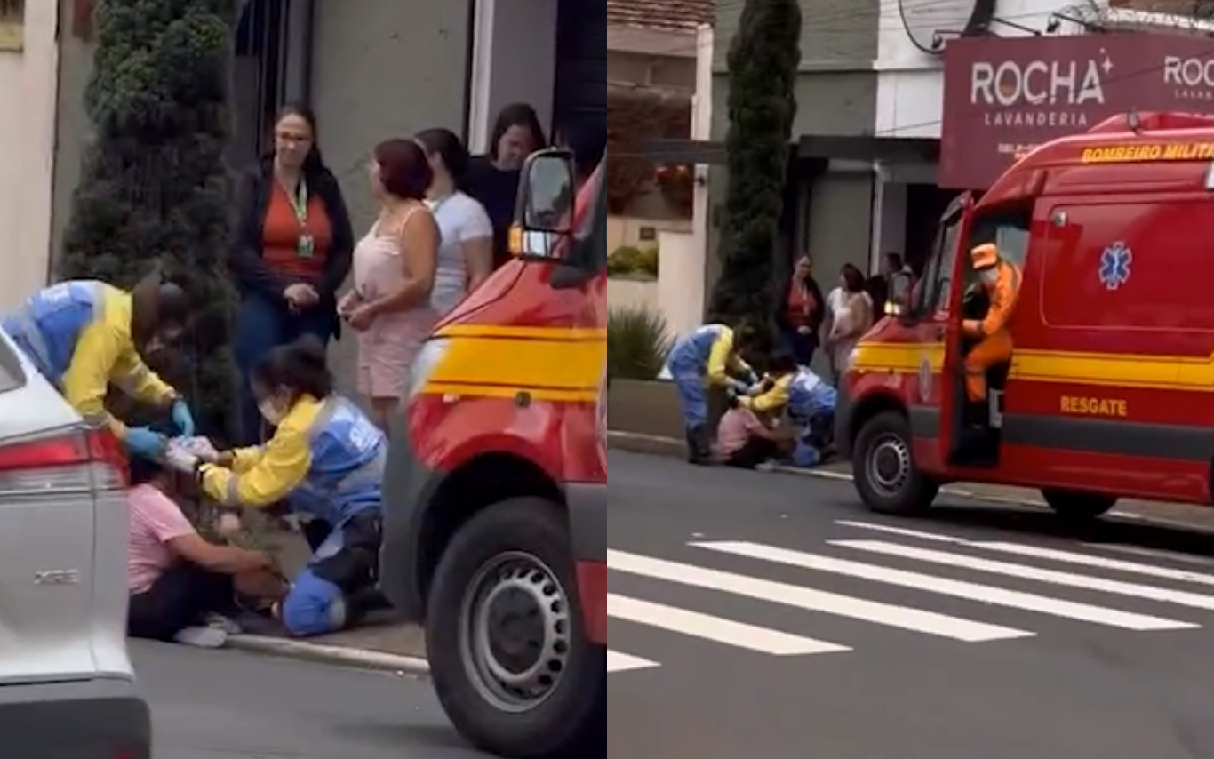 Bombeiros passavam pelo local no momento do atropelamento