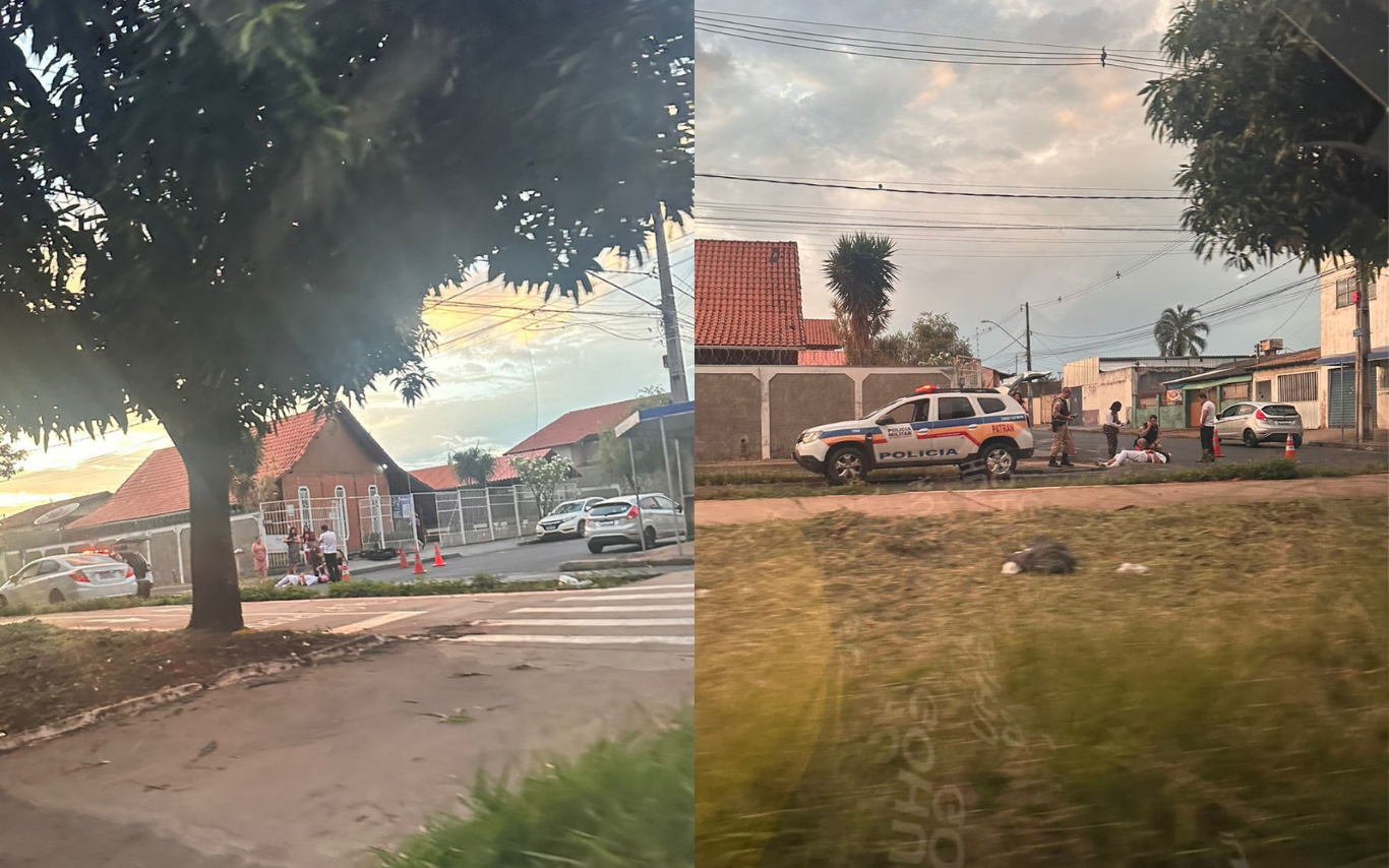 Acidente entre carro e moto no bairro Planalto