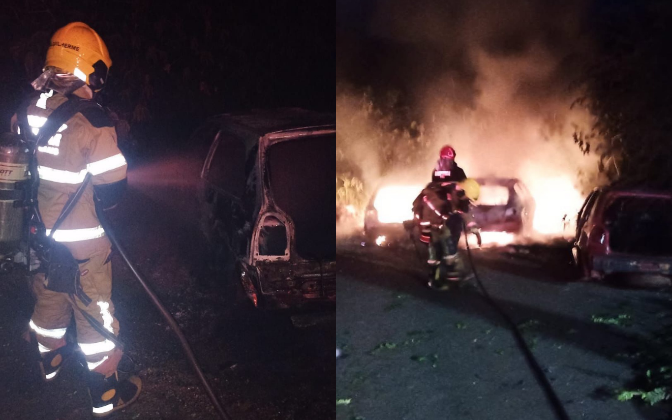 Incêndio em carros em Ituiutaba