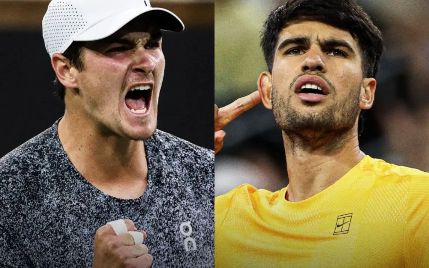 João Fonseca e Carlos Alcaraz em disputas em 2026