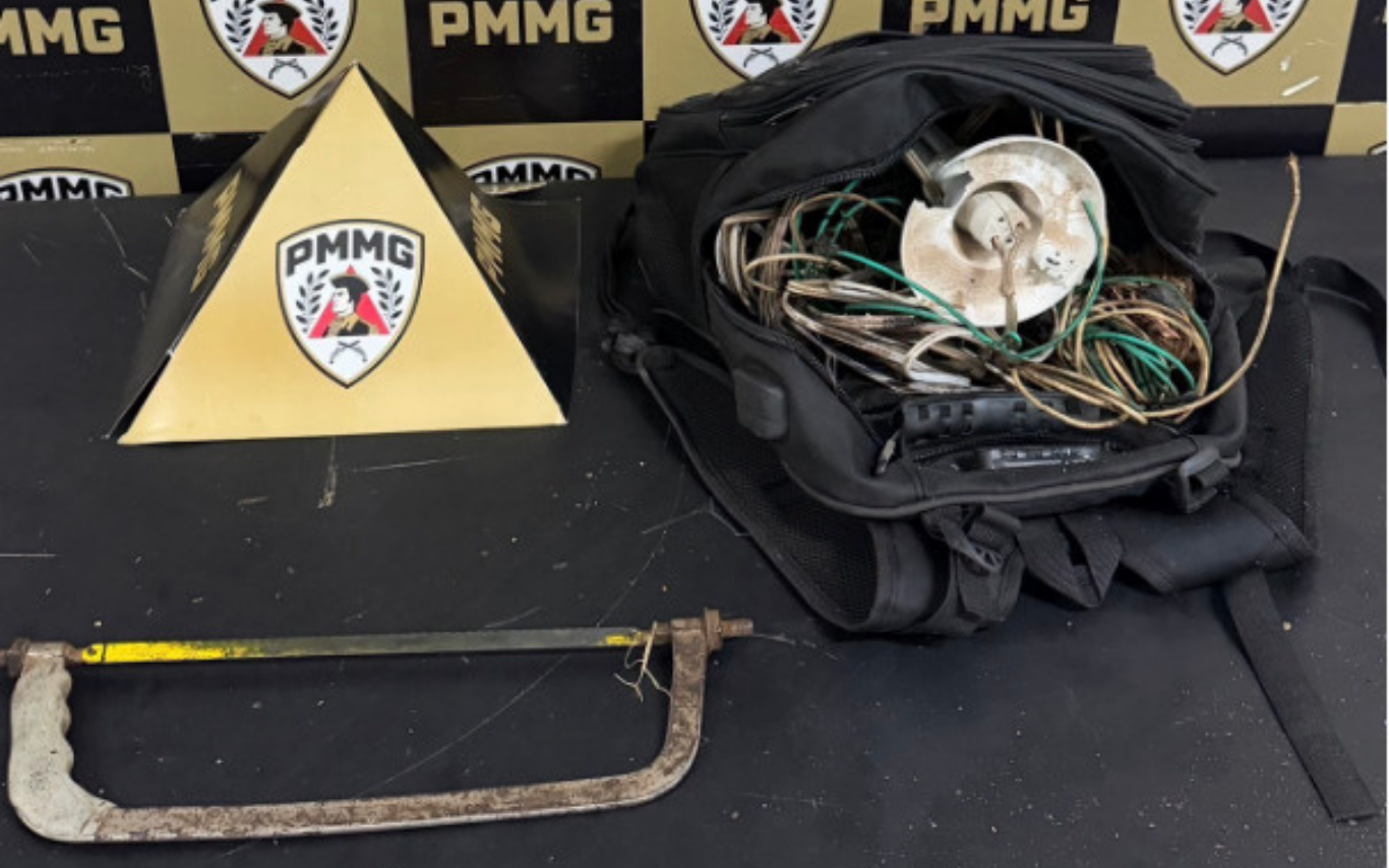 Itens apreendidos em flagrante de furto