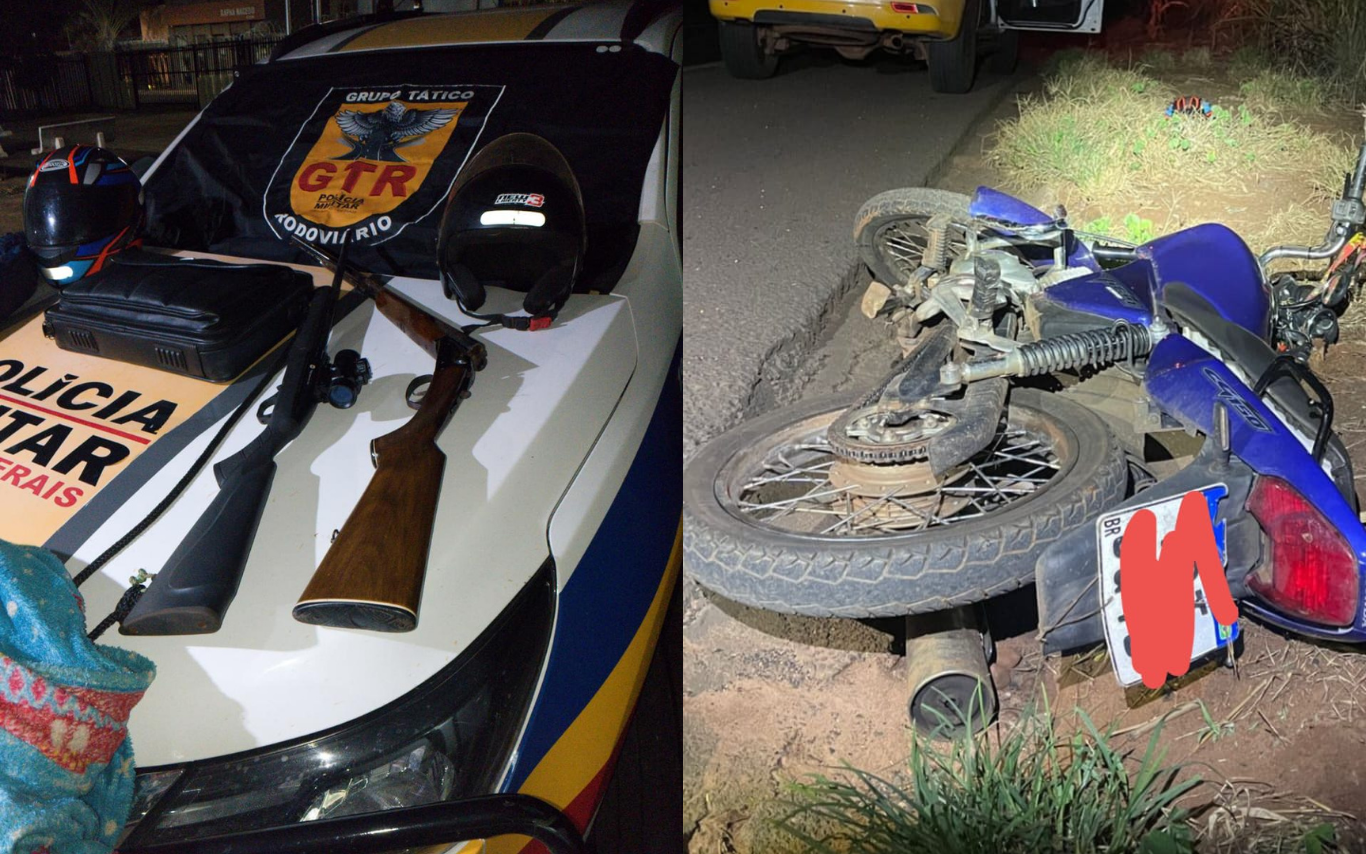 Itens apreendidos pela PMRv durante operação em Frutal