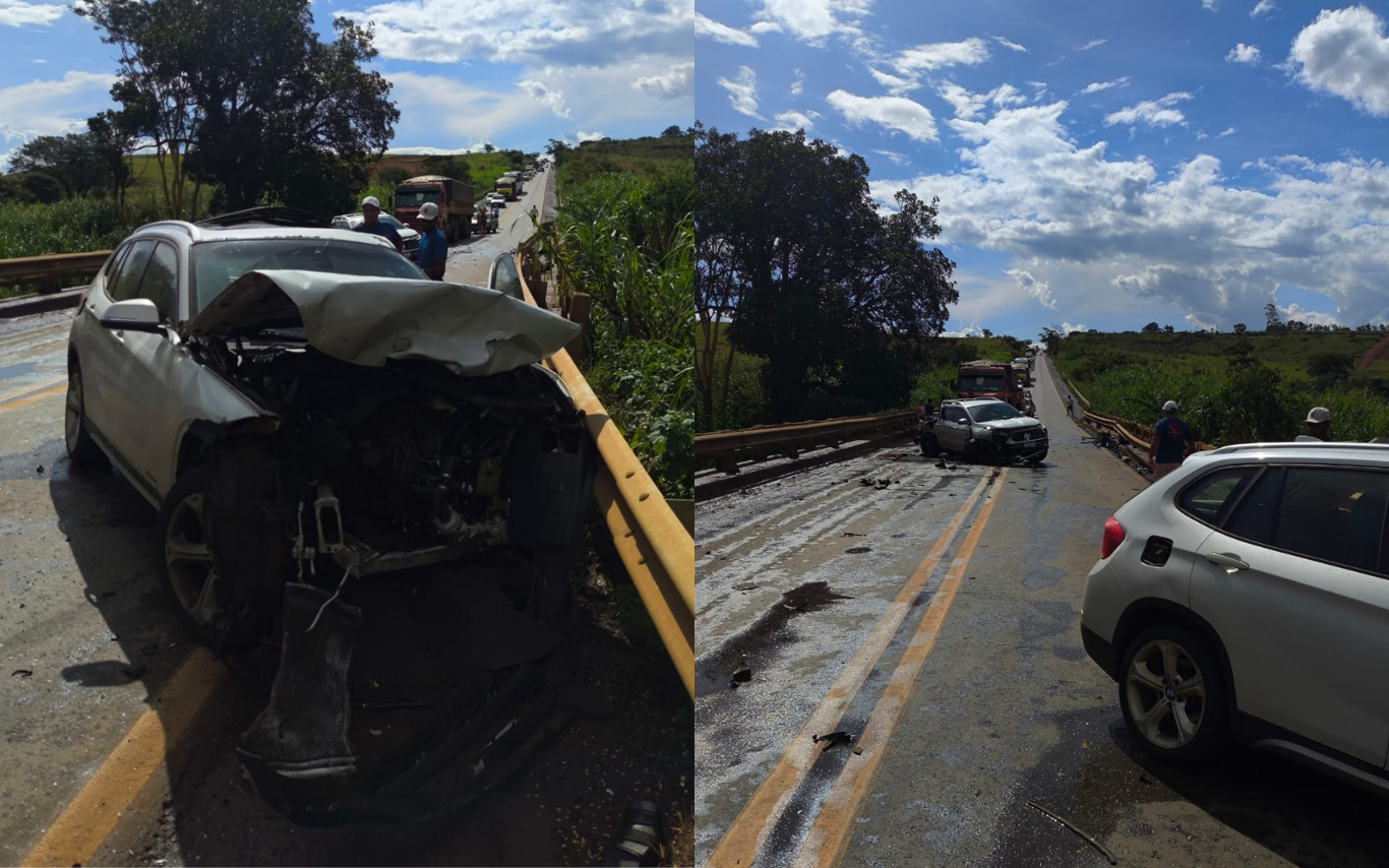 Acidente com cinco veículos na BR-352