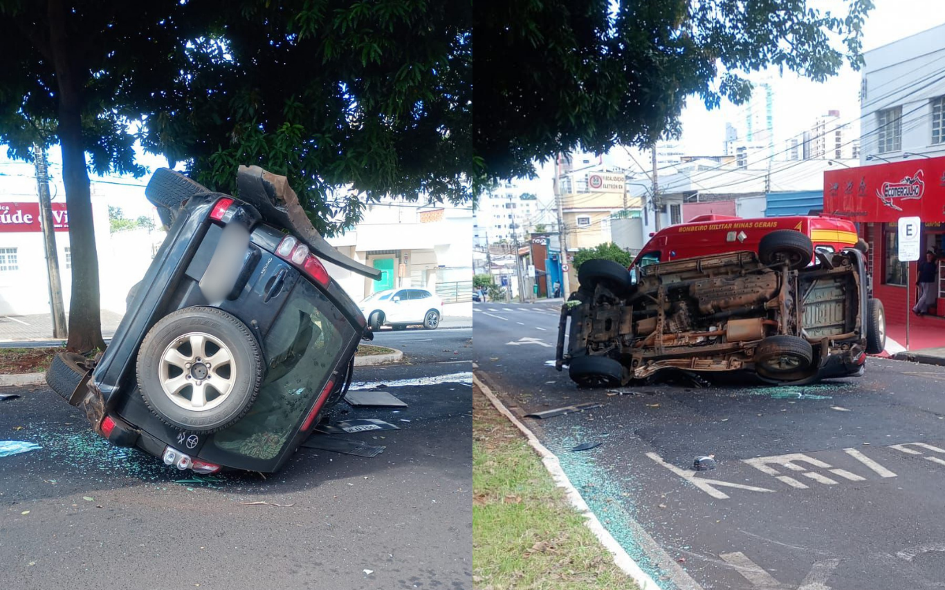 Colisão entre veículos deixa um ferido no bairro Martins, em Uberlândia