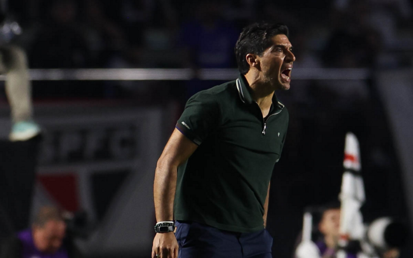 Abel Ferreira, técnico do Palmeiras, na partida em que foi expulso, contra o São Paulo