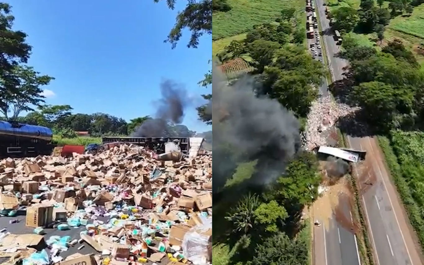 Acidente fatal entre carretas na BR-153