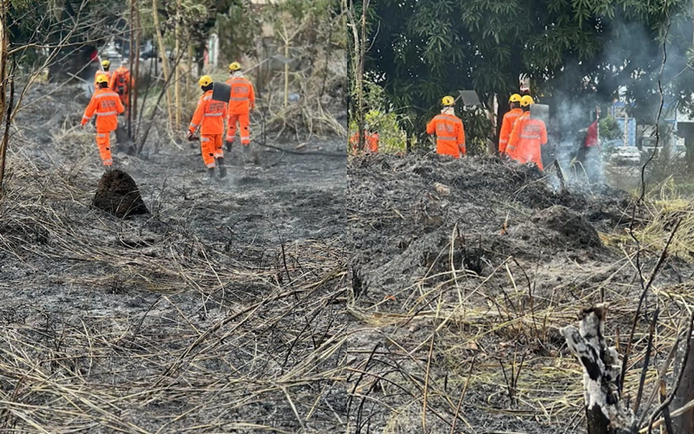Incêndio no bairro Alto Umuarama, em Uberlândia