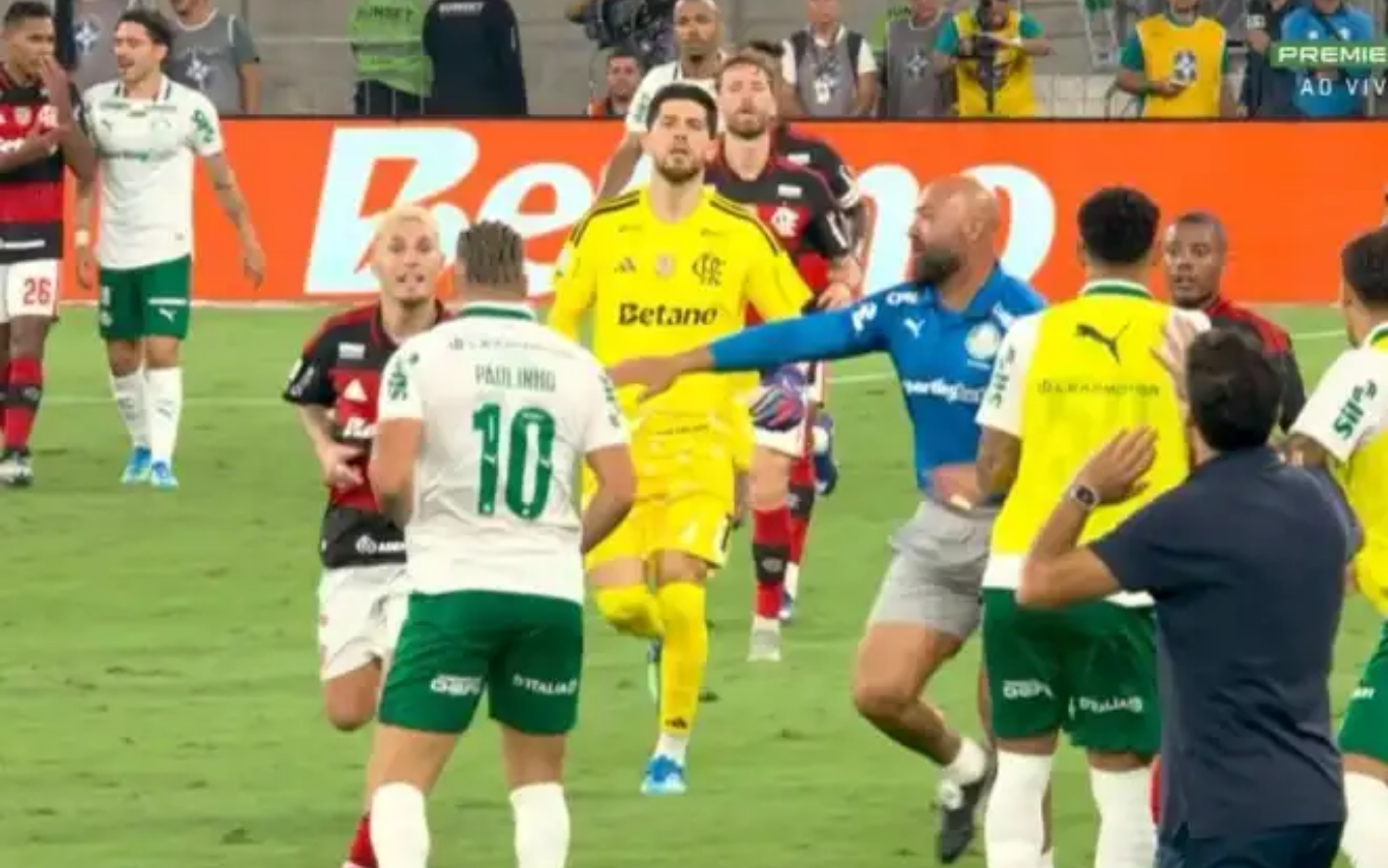 Confusão em Flamengo x Palmeiras, pelo Brasileirão