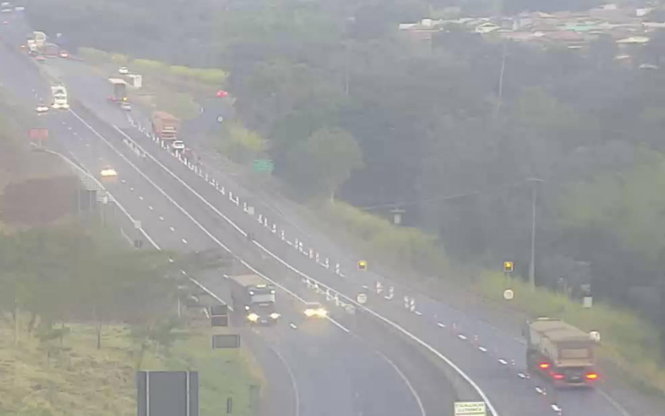 Imagem atualizada da liberação total da pista norte (sentido Uberlândia)