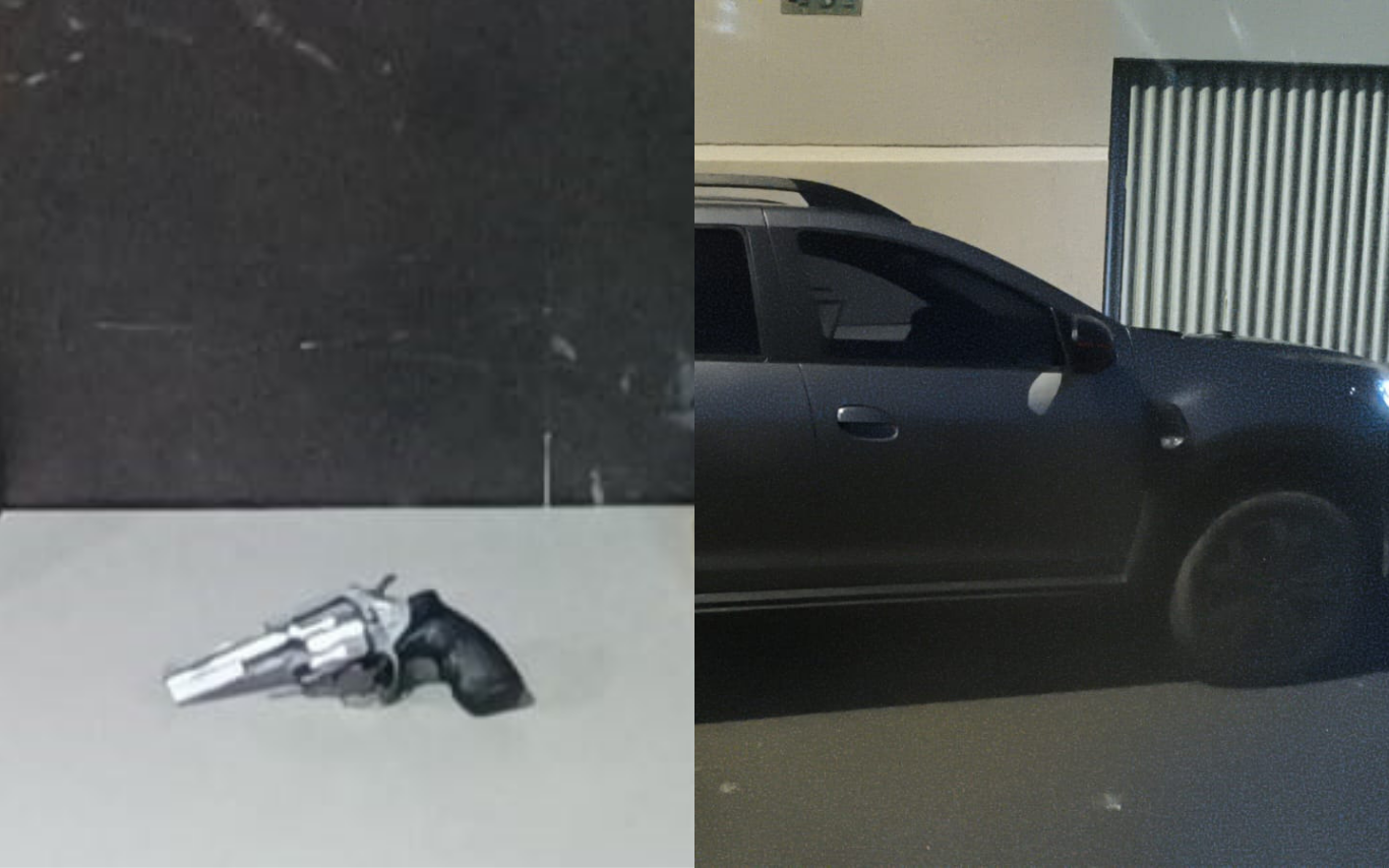 Denúncia de carro suspeito leva a apreensão de arma em Uberlândia
