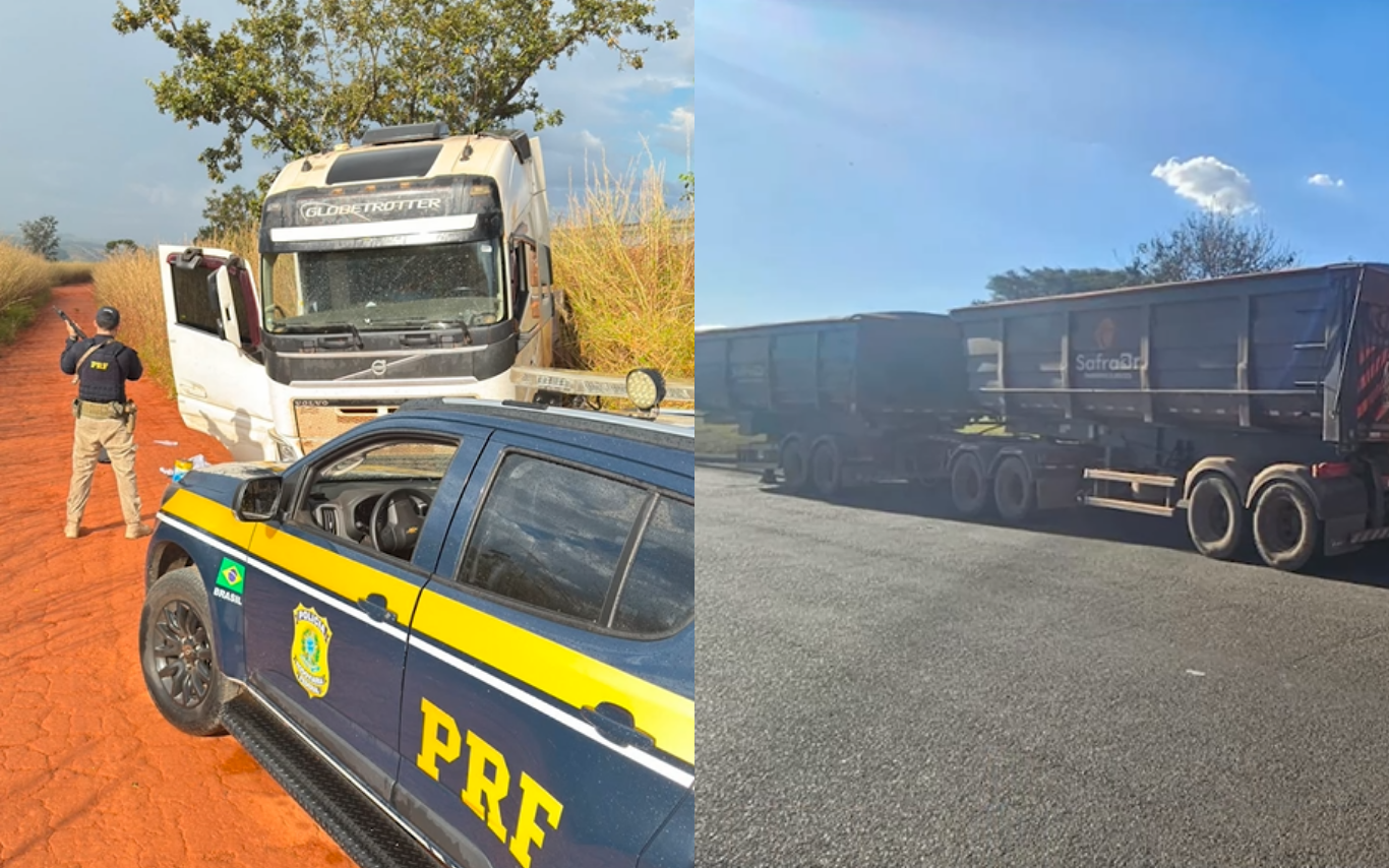Perseguição na BR-365 termina com suspeito preso e carreta recuperada