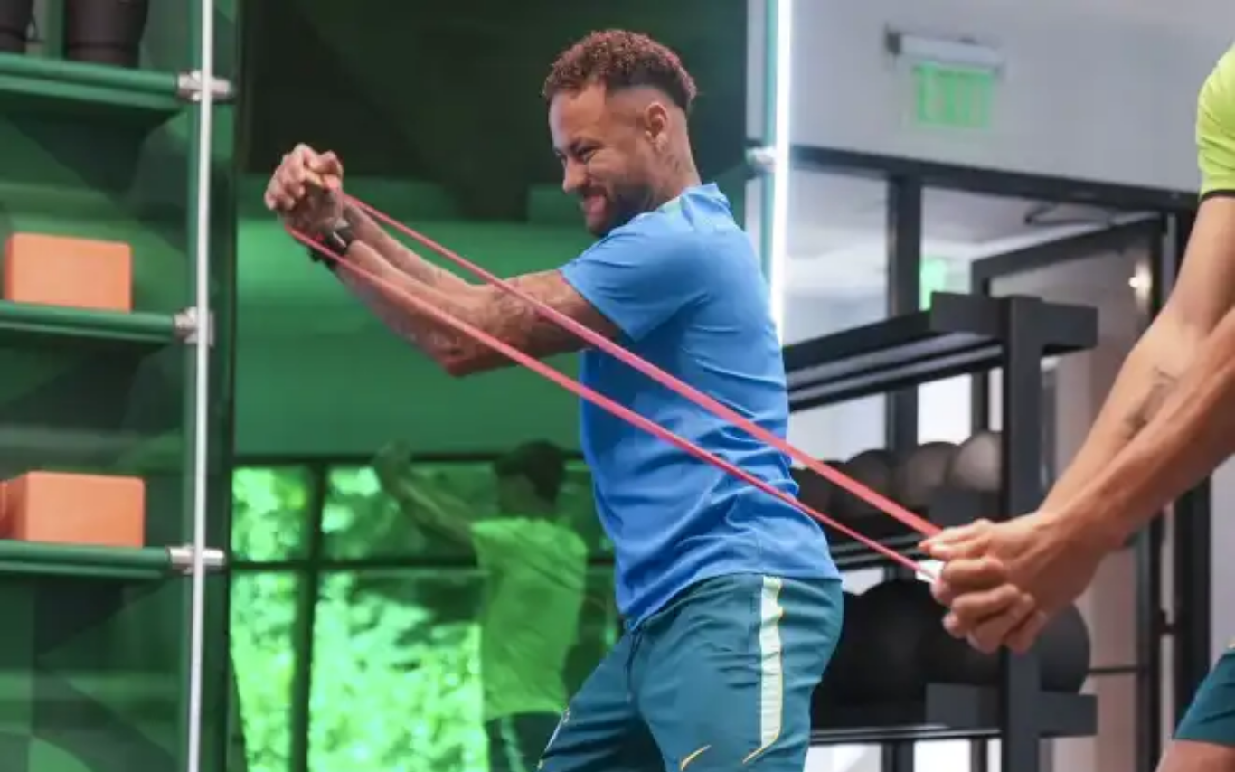Neymar em atividade da Seleção Brasileira